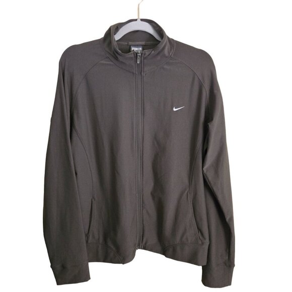 Nike Taupe Full Zip Mock Collar Track Jacket Size XL - Picture 1 of 6